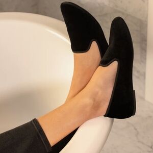 Birdies Black Velvet Slipper Loafers Women's 7